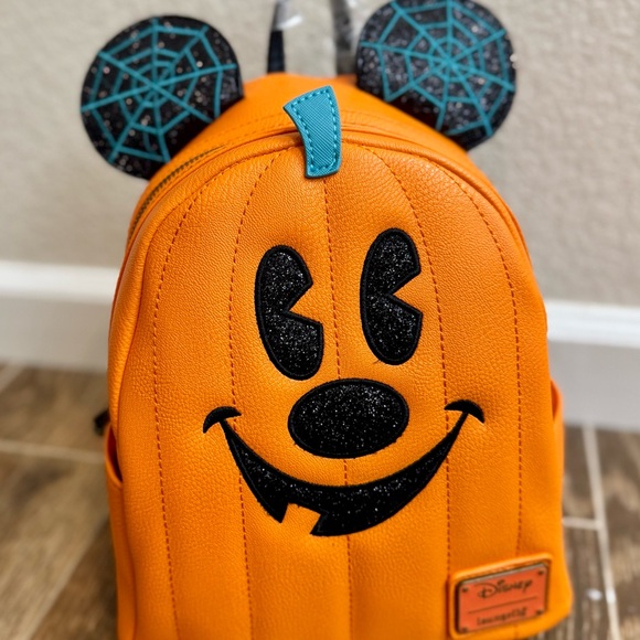Loungefly Handbags - Disney Parks Mickey Mouse Jack-O'-Lantern Pumpkin Loungefly Mini Backpack (NEW)